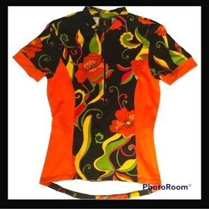 Sheila Moon SF Colorful Floral Cycling Jacket Size XS